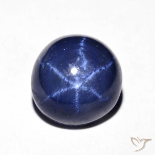4.73ct 天然 海军蓝 星光蓝宝石, 圆形的, 不透明