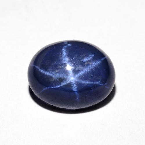 4.74克拉天然星光蓝宝石，椭圆形切割，10.1×8.1毫米，不透明