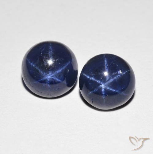 2.99ctw 天然 深蓝色 星光蓝宝石, 圆形的, 不透明