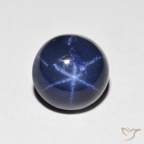 2.59ct 天然 海军蓝 星光蓝宝石, 圆形的, 不透明