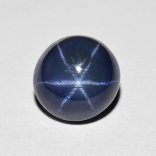 2.60克拉天然星光蓝宝石，圆形切割，7.54毫米，不透明