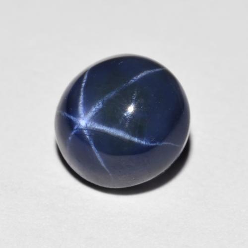 2.60克拉天然星光蓝宝石，圆形切割，7.54毫米，不透明