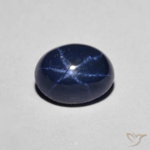 1.58ct 天然 海军蓝 星光蓝宝石, 椭圆形, 不透明