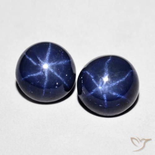 5.16ctw 天然 海军蓝 星光蓝宝石, 圆形的, 不透明