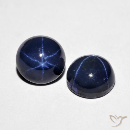 4.88克拉天然星光蓝宝石，圆形的，不透明