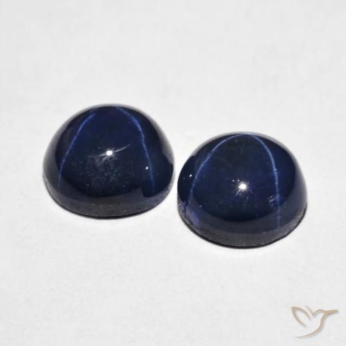 4.88克拉天然星光蓝宝石，圆形的，不透明