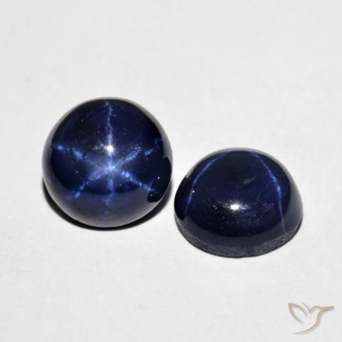 4.11克拉天然星光蓝宝石，圆形的，不透明