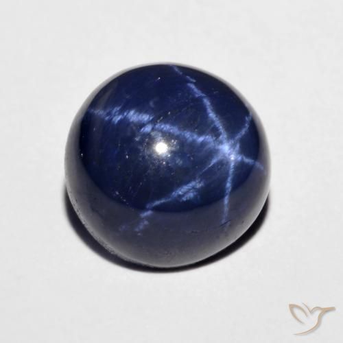4.46ct 天然 海军蓝 星光蓝宝石, 圆形的, 不透明