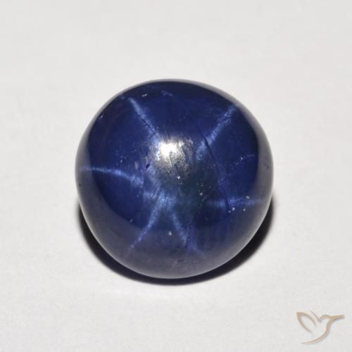 3.88ct 天然 海军蓝 星光蓝宝石, 圆形的, 不透明