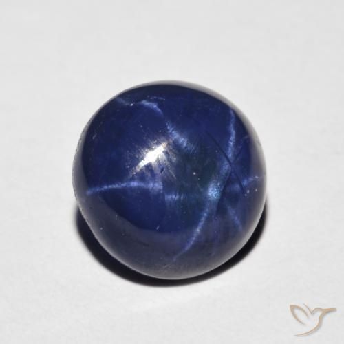 3.88克拉天然星光蓝宝石，圆形的，不透明