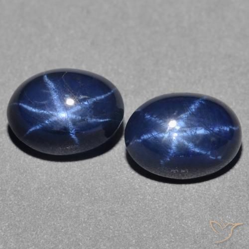 3.14天然星光蓝宝石，椭圆形切割，7.1×5.1毫米，不透明
