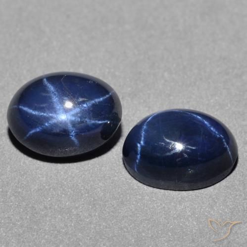 3.14天然星光蓝宝石，椭圆形切割，7.1×5.1毫米，不透明