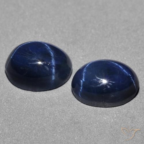 3.14天然星光蓝宝石，椭圆形切割，7.1×5.1毫米，不透明