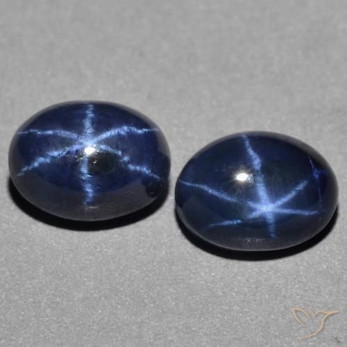 3.82ctw 天然 暗蓝色 星光蓝宝石, 椭圆形, 不透明