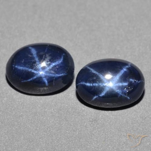 2.69ctw 天然 深蓝色 星光蓝宝石, 椭圆形, 不透明