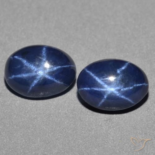 3.03ctw 天然 深蓝色 星光蓝宝石, 椭圆形, 不透明