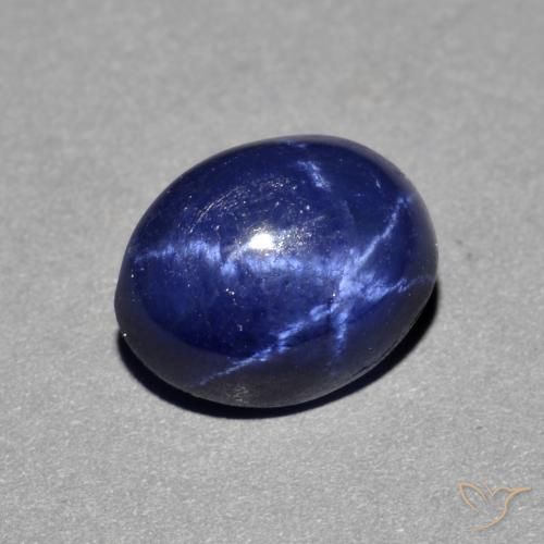 4.13ct 天然 海军蓝 星光蓝宝石, 椭圆形, 不透明