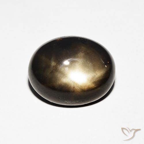 4.08ct 天然 黑色 星光蓝宝石, 椭圆形, 不透明