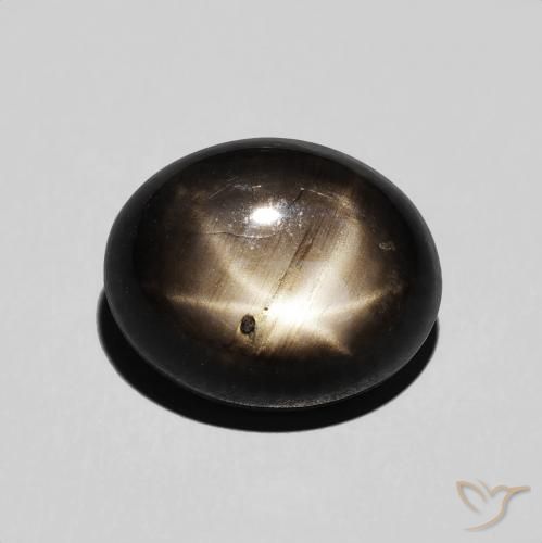 6.43ct 天然 黑色 星光蓝宝石, 椭圆形, 不透明