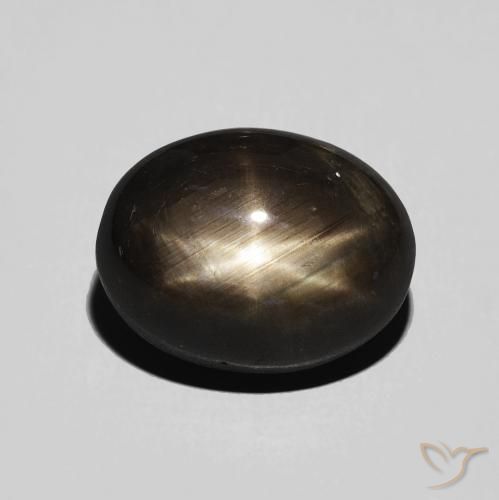 6.52ct 天然 黑色 星光蓝宝石, 椭圆形, 不透明