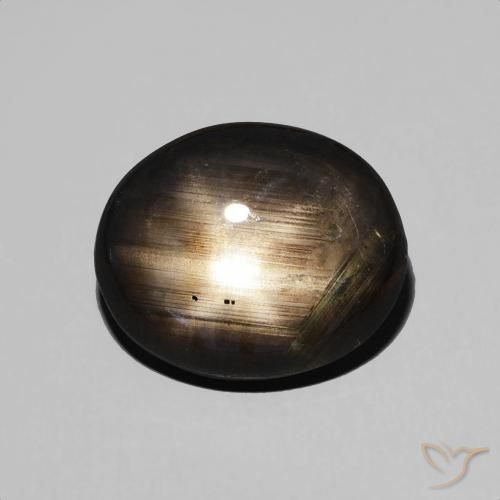 4.89ct 天然 黑色 星光蓝宝石, 椭圆形, 不透明