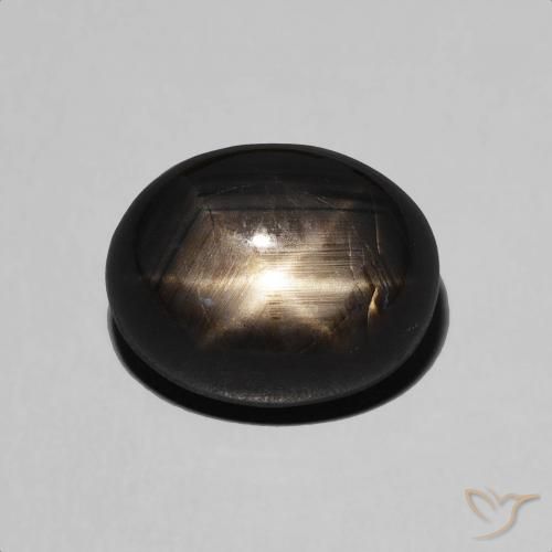 6.54ct 天然 黑色 星光蓝宝石, 椭圆形, 不透明