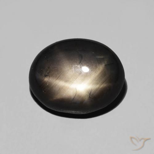5.50ct 天然 黑色 星光蓝宝石, 椭圆形, 不透明