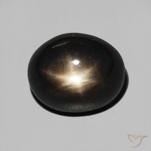 7.84ct 天然 黑色 星光蓝宝石, 椭圆形, 不透明