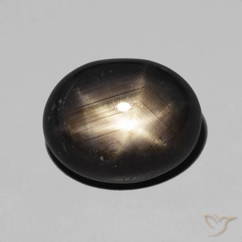 7.18ct 天然 黑色 星光蓝宝石, 椭圆形, 不透明