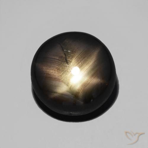 6.21ct 天然 黑色 星光蓝宝石, 圆形的, 不透明