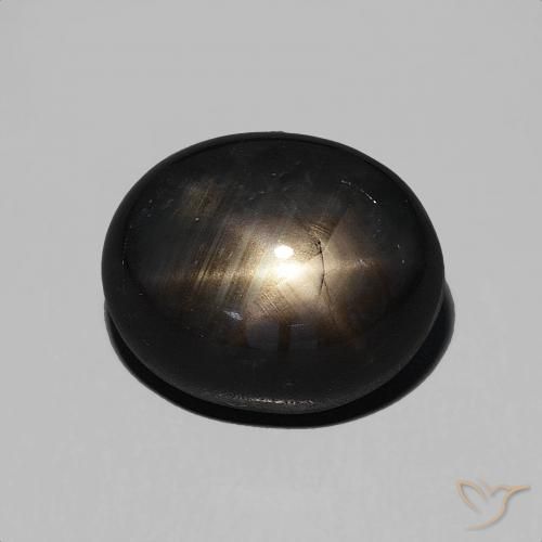 6.71ct 天然 黑色 星光蓝宝石, 椭圆形, 不透明