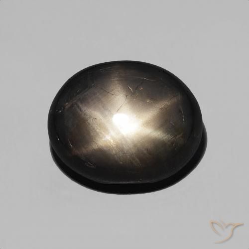 4.92ct 天然 黑色 星光蓝宝石, 椭圆形, 不透明