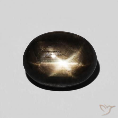 5.59ct 天然 黑色 星光蓝宝石, 椭圆形, 不透明