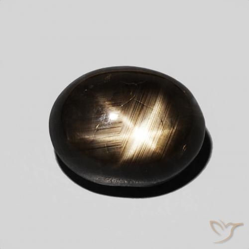 6.67ct 天然 黑色 星光蓝宝石, 椭圆形, 不透明