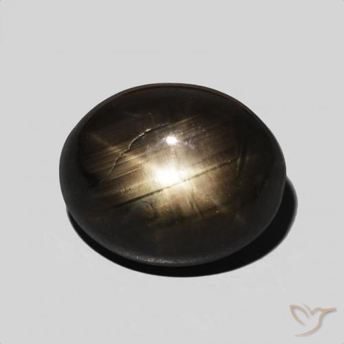 6.83ct 天然 黑色 星光蓝宝石, 椭圆形, 不透明