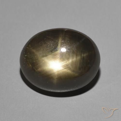 5.97ct 天然 黑色 星光蓝宝石, 椭圆形, 不透明