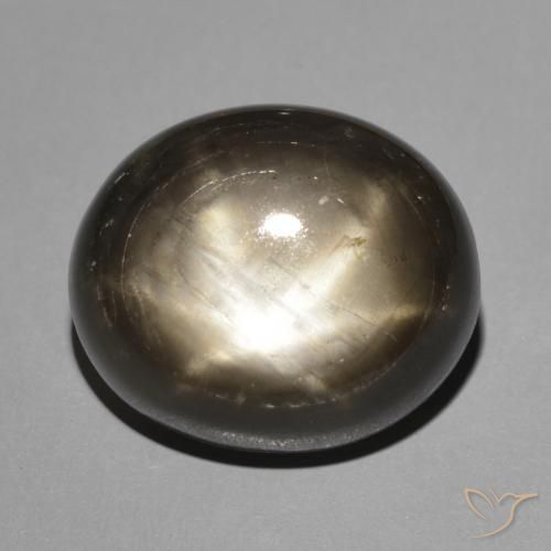 8.65ct 天然 黑色 星光蓝宝石, 椭圆形, 不透明