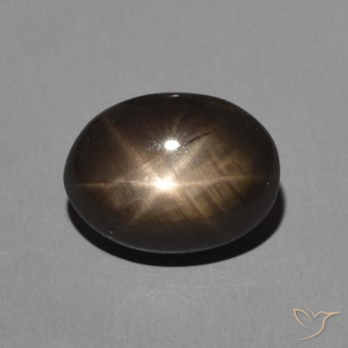 2.34ct 天然 黑色 星光蓝宝石, 椭圆形, 不透明