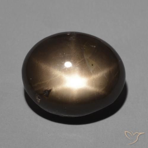 4.63ct 天然 黑色 星光蓝宝石, 椭圆形, 不透明