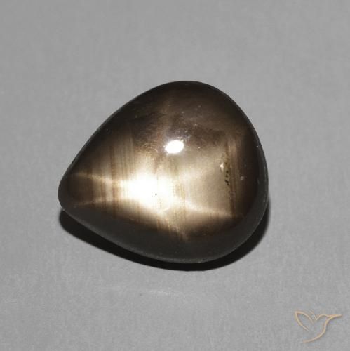 2.19ct 天然 黑色 星光蓝宝石, 梨形, 不透明