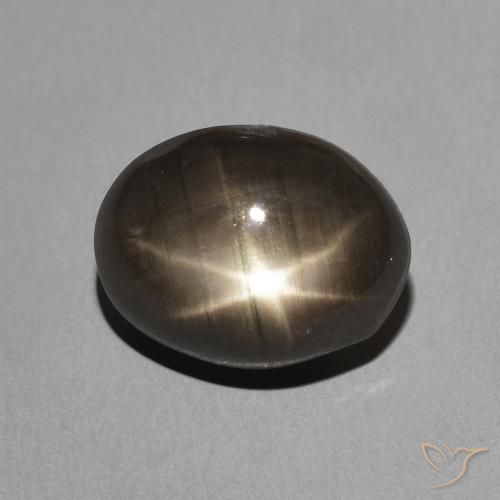 3.50ct 天然 黑色 星光蓝宝石, 椭圆形, 不透明