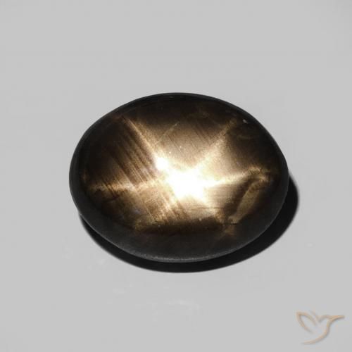 2.82ct 天然 黑色 星光蓝宝石, 椭圆形, 不透明