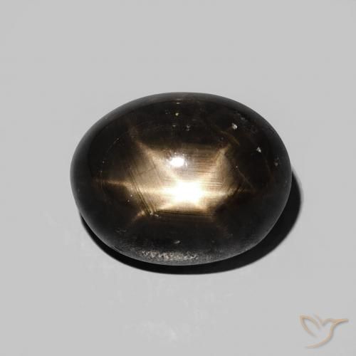 5.81ct 天然 黑色 星光蓝宝石, 椭圆形, 不透明