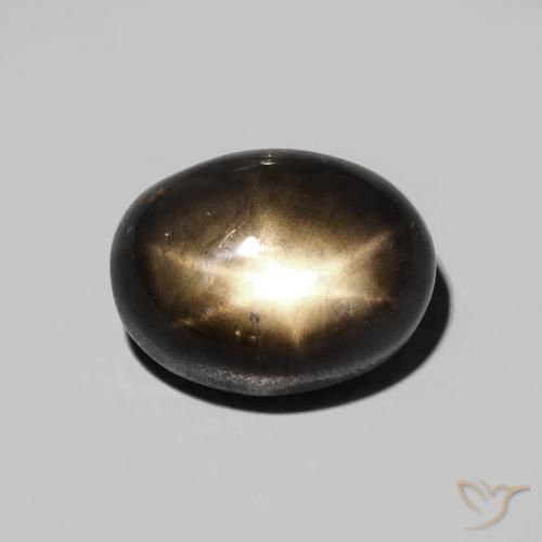 5.40ct 天然 黑色 星光蓝宝石, 椭圆形, 不透明