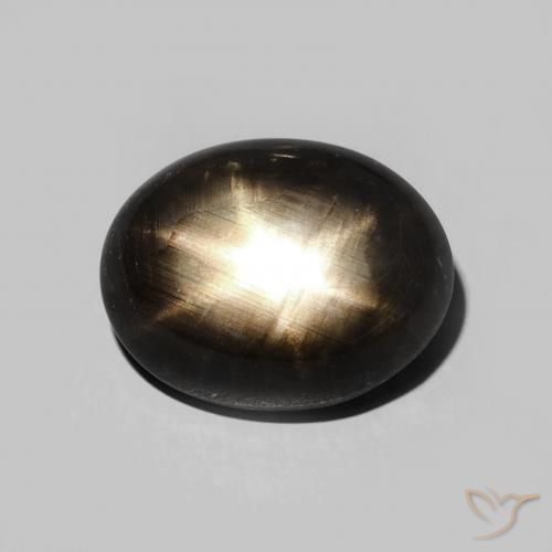 5.70ct 天然 黑色 星光蓝宝石, 椭圆形, 不透明