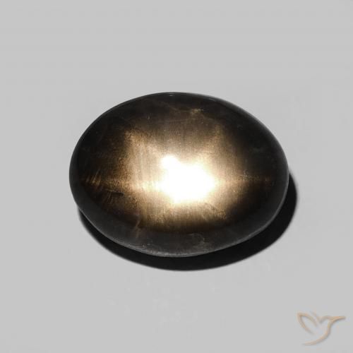 5.13ct 天然 黑色 星光蓝宝石, 椭圆形, 不透明
