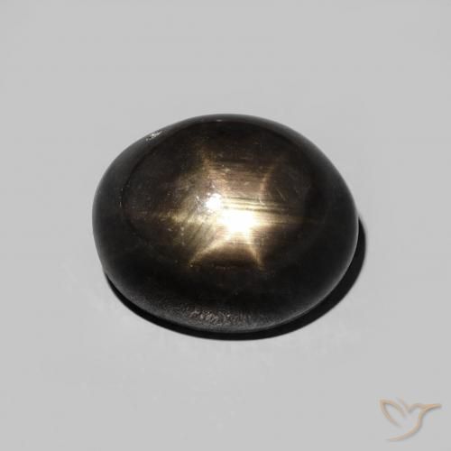 6.28ct 天然 黑色 星光蓝宝石, 椭圆形, 不透明