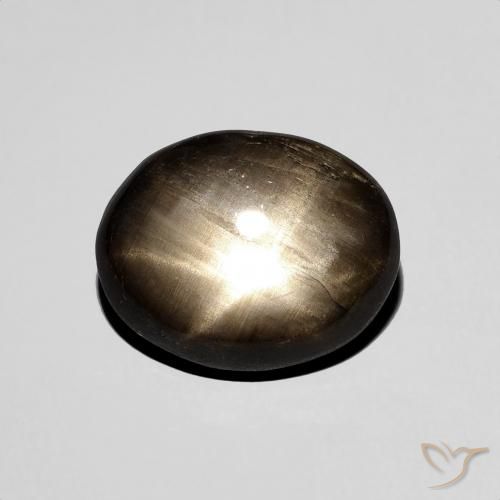 4.38ct 天然 黑色 星光蓝宝石, 椭圆形, 不透明