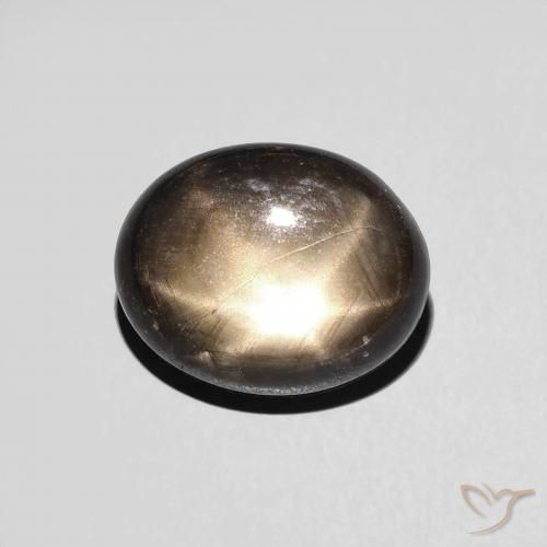 4.45ct 天然 黑色 星光蓝宝石, 椭圆形, 不透明