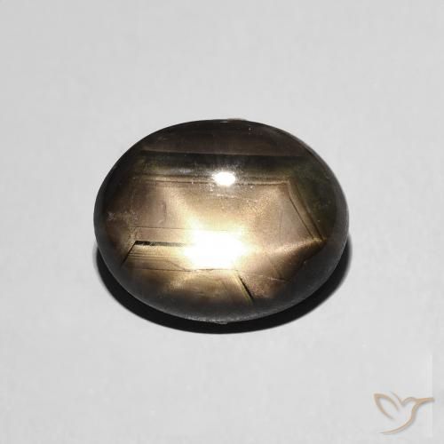 3.97ct 天然 黑色 星光蓝宝石, 椭圆形, 不透明